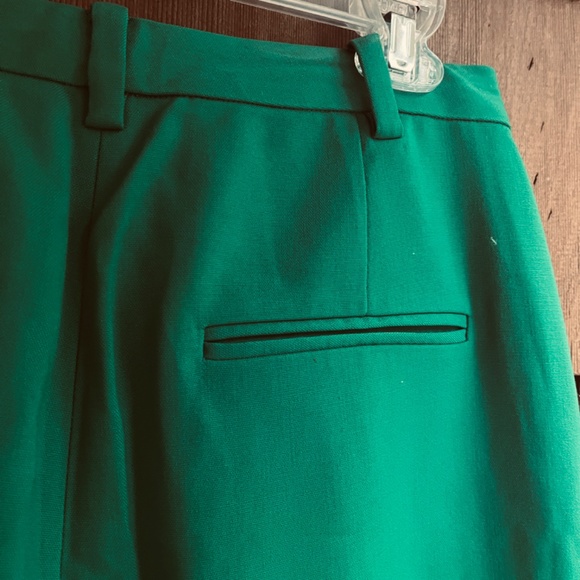 DVF Diane Von Furstenberg Green Wool Trousers High Waist Crop Wide Leg Pants 6 - Picture 12 of 14